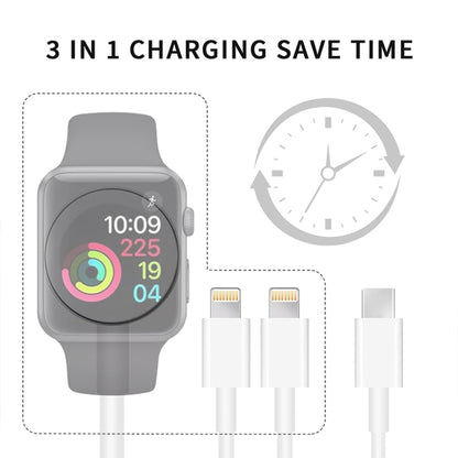 สำหรับ Apple Watch Series และ iPhone 3 in 1 Type-C สายชาร์จแม่เหล็ก 4 ฟุต/1.2 ม, DS-XB019