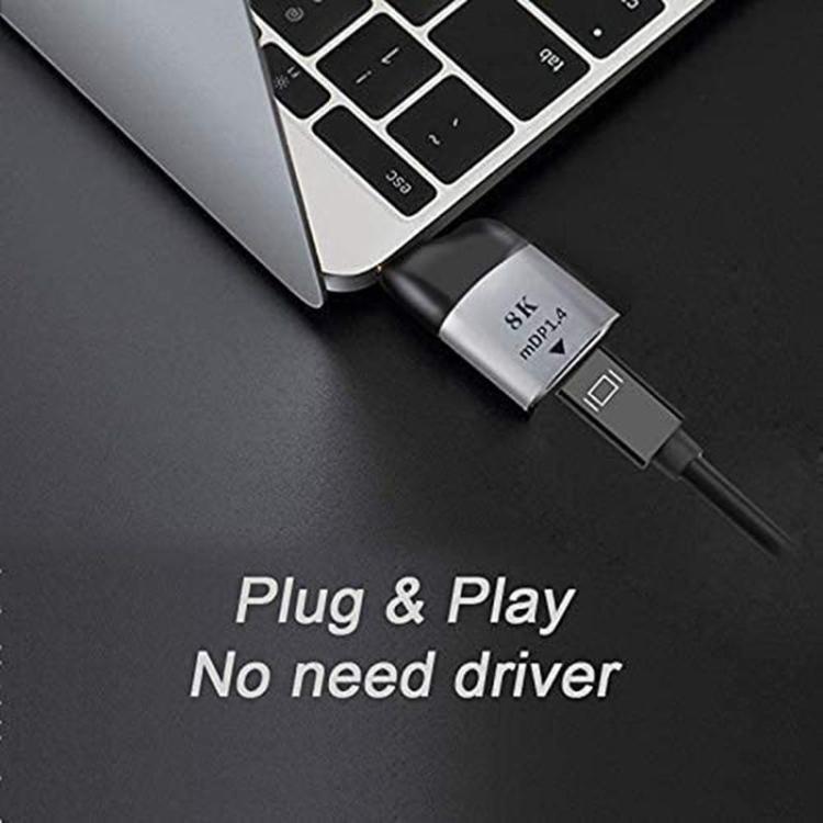 อะแดปเตอร์ USB C เป็น Mini DisplayPort 4K 60hz สำหรับแล็ปท็อปโทรศัพท์แท็บเล็ต