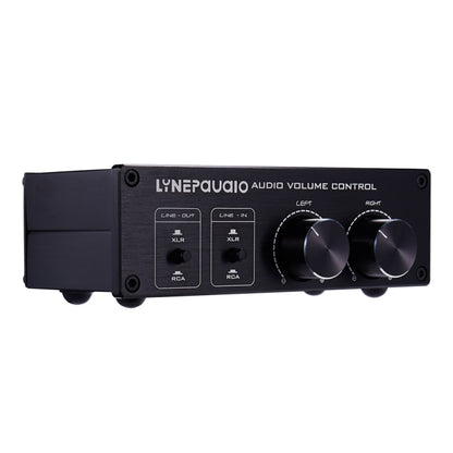 2 In และ 2 Out Switcher Volume Controller, สัญญาณ RCA เปลี่ยนเป็นสัญญาณสมดุล XLR และไม่จำเป็นต้องใช้แหล่งจ่ายไฟมีอินเทอร์เฟซ RCA และ XLR การปรับระดับเสียงช่อง L/R อิสระ ซึ่งเหมาะสำหรับอุปกรณ์ที่ต้องการปรับระดับเสียง