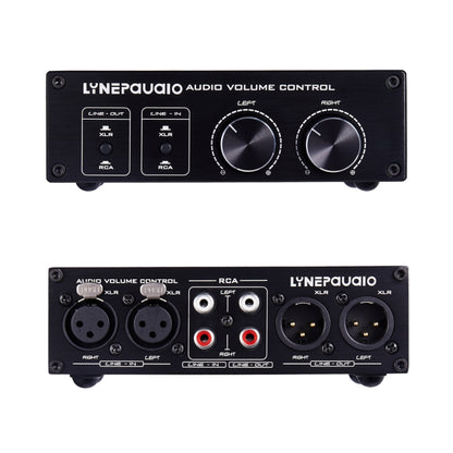 2 In และ 2 Out Switcher Volume Controller, สัญญาณ RCA เปลี่ยนเป็นสัญญาณสมดุล XLR และไม่จำเป็นต้องใช้แหล่งจ่ายไฟมีอินเทอร์เฟซ RCA และ XLR การปรับระดับเสียงช่อง L/R อิสระ ซึ่งเหมาะสำหรับอุปกรณ์ที่ต้องการปรับระดับเสียง