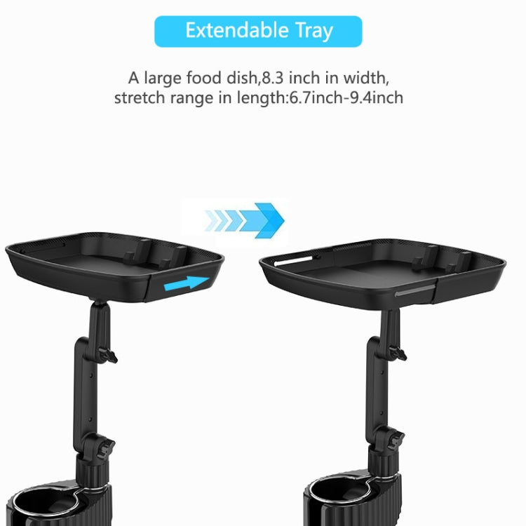 A01 Universal Adjustable Car Tray ที่วางแก้วแบบพกพาถาดอาหารขยายที่วางแก้วในรถ, A01