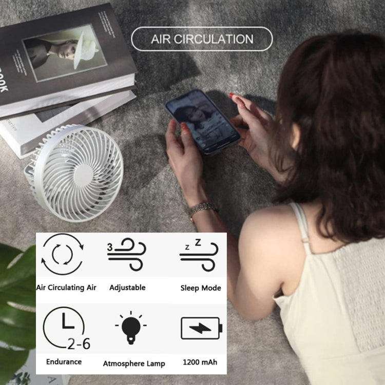 มัลติฟังก์ชั่น LED แบบชาร์จไฟกลางแจ้งแบบพกพาเต็นท์แคมป์พัดลม, สีดำ, สีขาว