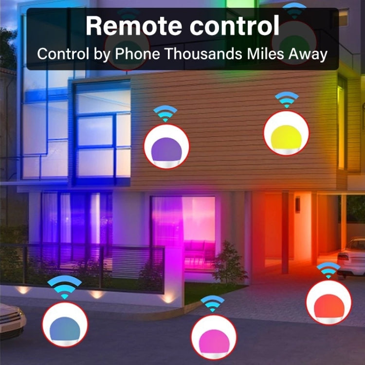 DP01 TUYA WiFi สมาร์ทหลอดไฟ 15W E26 E27 RGB + สีขาว + หลอดไฟ LED สีขาวอุ่น, 1PC