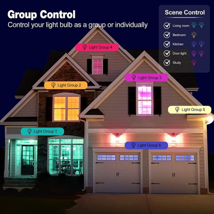DP01 TUYA WiFi สมาร์ทหลอดไฟ 15W E26 E27 RGB + สีขาว + หลอดไฟ LED สีขาวอุ่น, 1PC