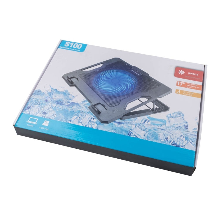 S100 พัดลมหนึ่งตัวปรับความสูงได้พอร์ต USB คู่แผ่นระบายความร้อนแล็ปท็อป, S100