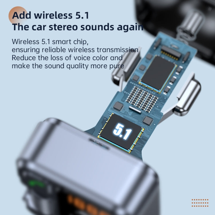 T16 เครื่องเล่น MP3 ที่ชาร์จเร็วไร้สาย Bluetooth 5.1 เครื่องส่งสัญญาณ FM ชุดแฮนด์ฟรีในรถยนต์, T16 Bluetooth 5.1