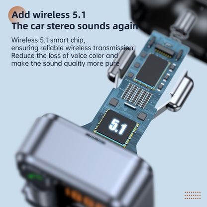 T16 เครื่องเล่น MP3 ที่ชาร์จเร็วไร้สาย Bluetooth 5.1 เครื่องส่งสัญญาณ FM ชุดแฮนด์ฟรีในรถยนต์, T16 Bluetooth 5.1