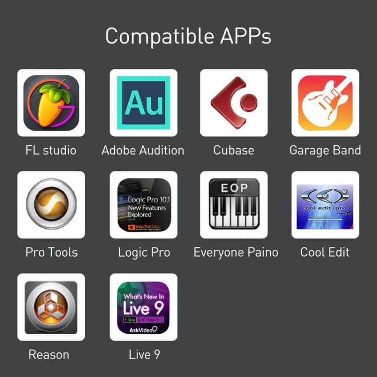 สาย MIDI ยาว 1 ม. 8 พินสำหรับ iPad / iPhone, 8 Pin