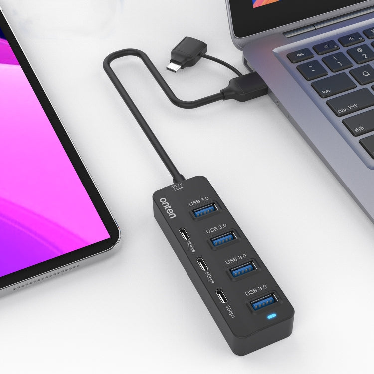 Onten UCA5306 7 in 2 USB3.0 + Type-C 7-Ports HUB Docking Station รองรับฟังก์ชั่น OTG, UCA5306
