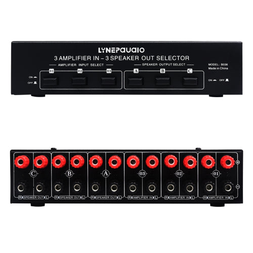 3 อินพุต 3 เอาต์พุตเพาเวอร์แอมป์และสวิตช์ลำโพง Speaker Switch Splitter Comparator, B036