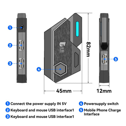 Gamwing Mix SE Bluetooth 5.0 Elite Mobile Controller คีย์บอร์ด เมาส์ Converter, Mix SE