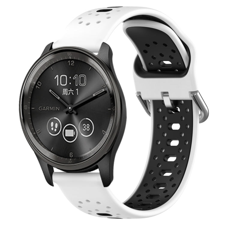 สายนาฬิกาซิลิโคนสองสีระบายอากาศ 20 มม, For GarminMove Trend, For Garmin Vivomove Sport, For Garmin Vivoactive3