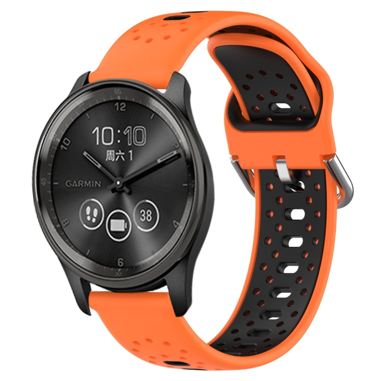 สายนาฬิกาซิลิโคนสองสีระบายอากาศ 20 มม, For GarminMove Trend, For Garmin Vivomove Sport, For Garmin Vivoactive3