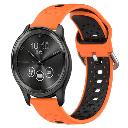 สายนาฬิกาซิลิโคนสองสีระบายอากาศ 20 มม, For GarminMove Trend, For Garmin Vivomove Sport, For Garmin Vivoactive3