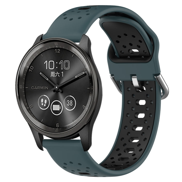 สายนาฬิกาซิลิโคนสองสีระบายอากาศ 20 มม, For GarminMove Trend, For Garmin Vivomove Sport, For Garmin Vivoactive3