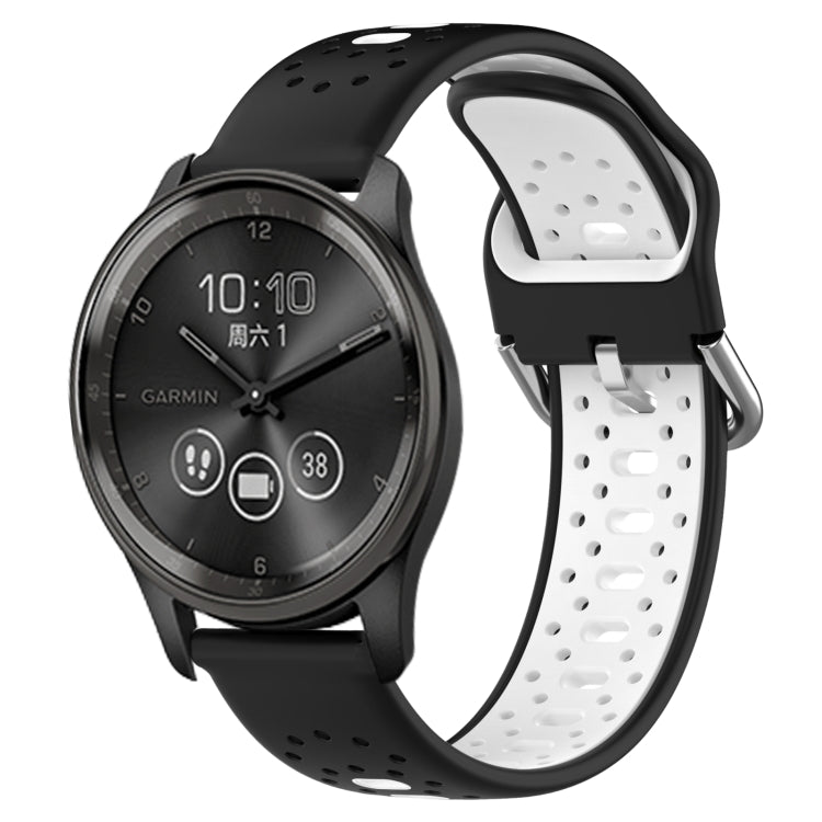 สายนาฬิกาซิลิโคนสองสีระบายอากาศ 20 มม, For GarminMove Trend, For Garmin Vivomove Sport, For Garmin Vivoactive3