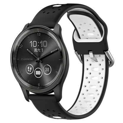 สายนาฬิกาซิลิโคนสองสีระบายอากาศ 20 มม, For GarminMove Trend, For Garmin Vivomove Sport, For Garmin Vivoactive3