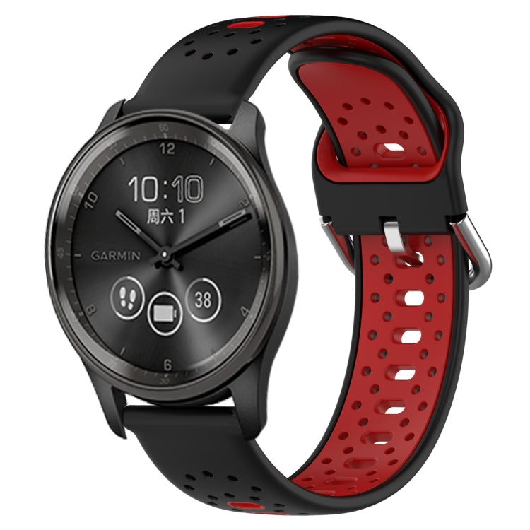 สายนาฬิกาซิลิโคนสองสีระบายอากาศ 20 มม, For GarminMove Trend, For Garmin Vivomove Sport, For Garmin Vivoactive3