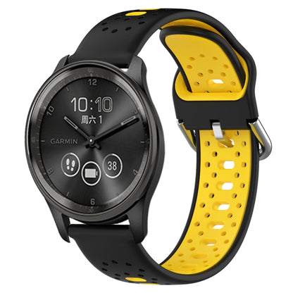 สายนาฬิกาซิลิโคนสองสีระบายอากาศ 20 มม, For GarminMove Trend, For Garmin Vivomove Sport, For Garmin Vivoactive3
