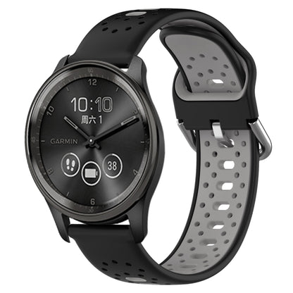 สายนาฬิกาซิลิโคนสองสีระบายอากาศ 20 มม, For GarminMove Trend, For Garmin Vivomove Sport, For Garmin Vivoactive3