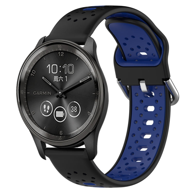 สายนาฬิกาซิลิโคนสองสีระบายอากาศ 20 มม, For GarminMove Trend, For Garmin Vivomove Sport, For Garmin Vivoactive3