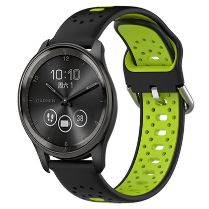 สายนาฬิกาซิลิโคนสองสีระบายอากาศ 20 มม, For GarminMove Trend, For Garmin Vivomove Sport, For Garmin Vivoactive3
