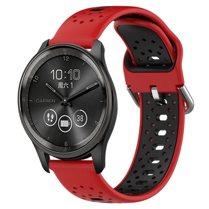 สายนาฬิกาซิลิโคนสองสีระบายอากาศ 20 มม, For GarminMove Trend, For Garmin Vivomove Sport, For Garmin Vivoactive3