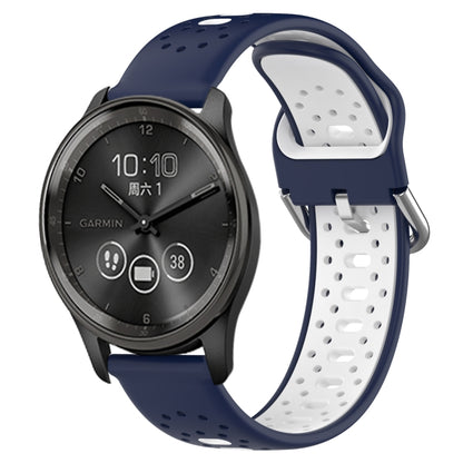 สายนาฬิกาซิลิโคนสองสีระบายอากาศ 20 มม, For GarminMove Trend, For Garmin Vivomove Sport, For Garmin Vivoactive3