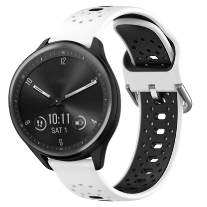 สายนาฬิกาซิลิโคนสองสีระบายอากาศ 20 มม, For GarminMove Trend, For Garmin Vivomove Sport, For Garmin Vivoactive3