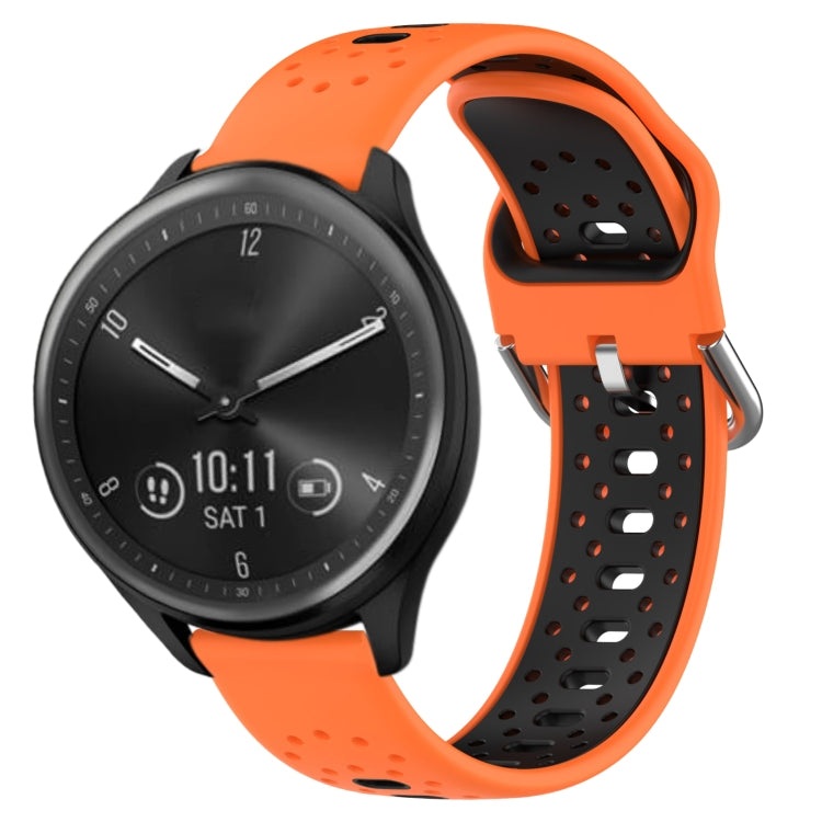 สายนาฬิกาซิลิโคนสองสีระบายอากาศ 20 มม, For GarminMove Trend, For Garmin Vivomove Sport, For Garmin Vivoactive3