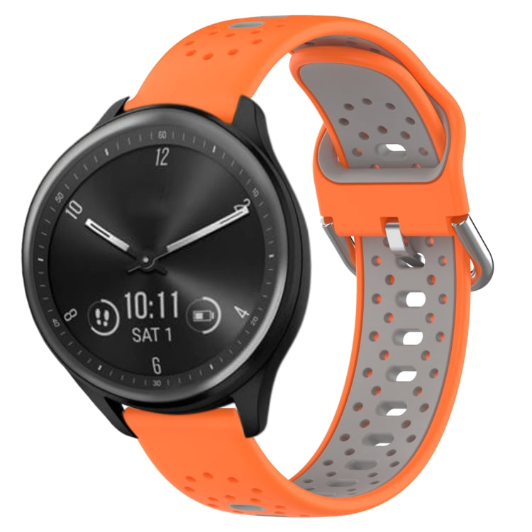 สายนาฬิกาซิลิโคนสองสีระบายอากาศ 20 มม, For GarminMove Trend, For Garmin Vivomove Sport, For Garmin Vivoactive3