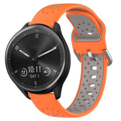 สายนาฬิกาซิลิโคนสองสีระบายอากาศ 20 มม, For GarminMove Trend, For Garmin Vivomove Sport, For Garmin Vivoactive3