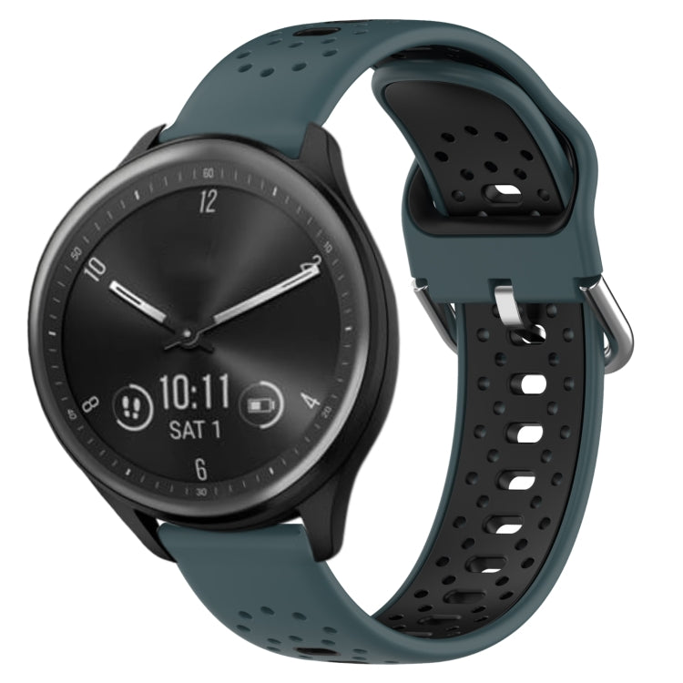 สายนาฬิกาซิลิโคนสองสีระบายอากาศ 20 มม, For GarminMove Trend, For Garmin Vivomove Sport, For Garmin Vivoactive3
