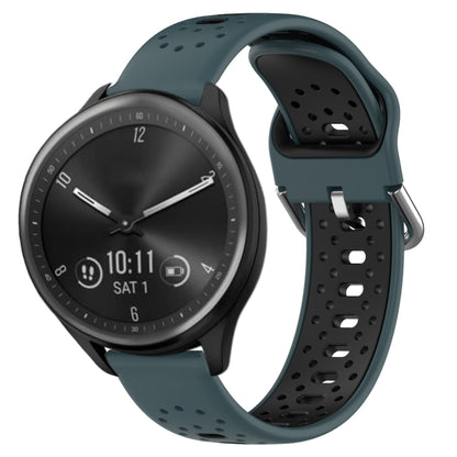 สายนาฬิกาซิลิโคนสองสีระบายอากาศ 20 มม, For GarminMove Trend, For Garmin Vivomove Sport, For Garmin Vivoactive3
