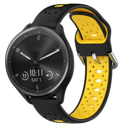 สายนาฬิกาซิลิโคนสองสีระบายอากาศ 20 มม, For GarminMove Trend, For Garmin Vivomove Sport, For Garmin Vivoactive3
