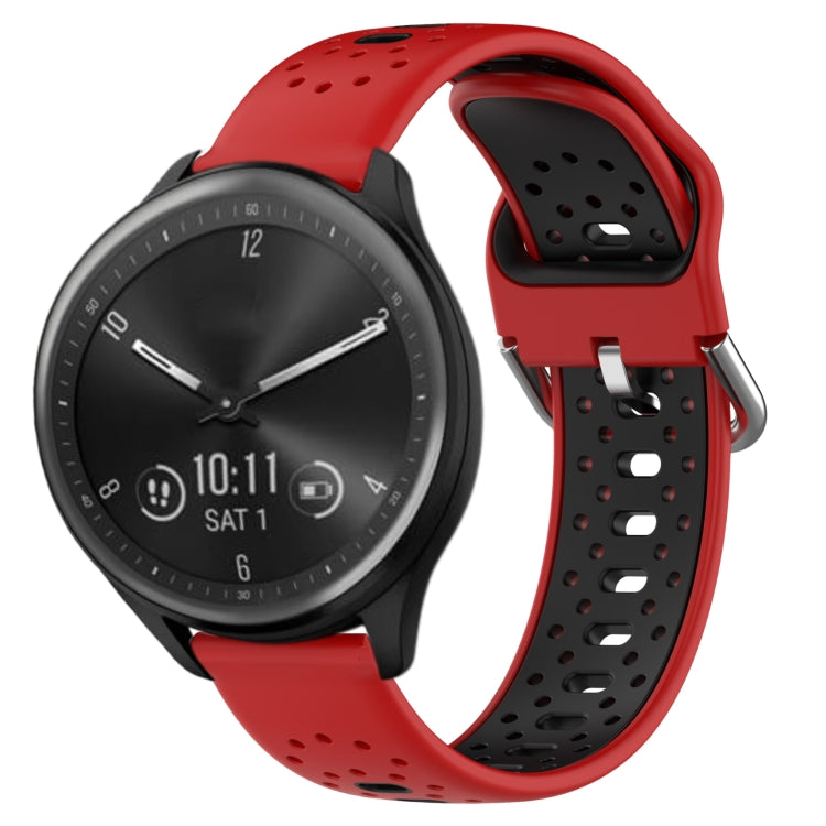 สายนาฬิกาซิลิโคนสองสีระบายอากาศ 20 มม, For GarminMove Trend, For Garmin Vivomove Sport, For Garmin Vivoactive3