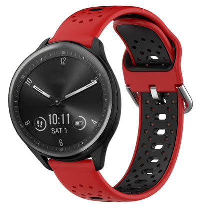 สายนาฬิกาซิลิโคนสองสีระบายอากาศ 20 มม, For GarminMove Trend, For Garmin Vivomove Sport, For Garmin Vivoactive3