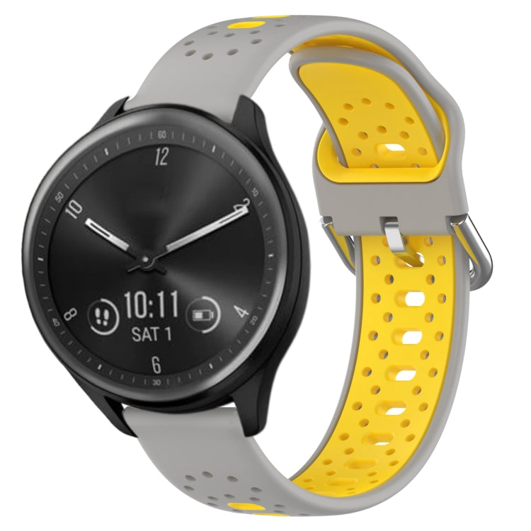 สายนาฬิกาซิลิโคนสองสีระบายอากาศ 20 มม, For GarminMove Trend, For Garmin Vivomove Sport, For Garmin Vivoactive3