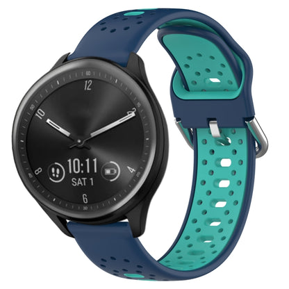 สายนาฬิกาซิลิโคนสองสีระบายอากาศ 20 มม, For GarminMove Trend, For Garmin Vivomove Sport, For Garmin Vivoactive3