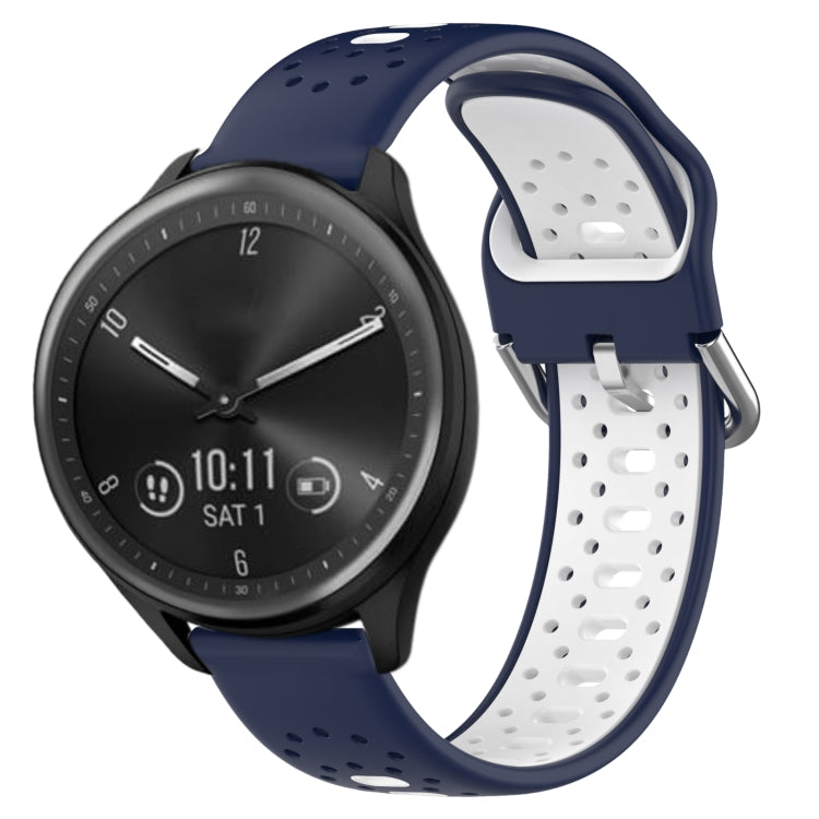 สายนาฬิกาซิลิโคนสองสีระบายอากาศ 20 มม, For GarminMove Trend, For Garmin Vivomove Sport, For Garmin Vivoactive3