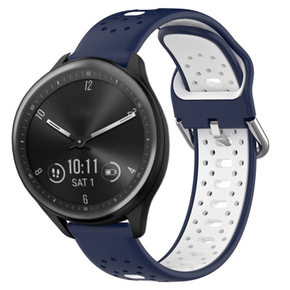 สายนาฬิกาซิลิโคนสองสีระบายอากาศ 20 มม, For GarminMove Trend, For Garmin Vivomove Sport, For Garmin Vivoactive3