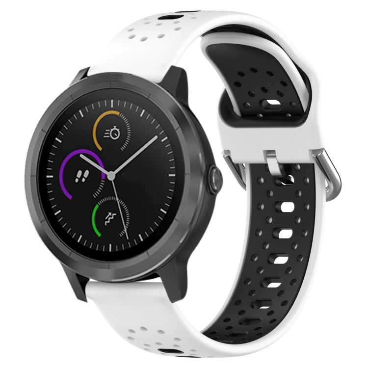 สายนาฬิกาซิลิโคนสองสีระบายอากาศ 20 มม, For GarminMove Trend, For Garmin Vivomove Sport, For Garmin Vivoactive3