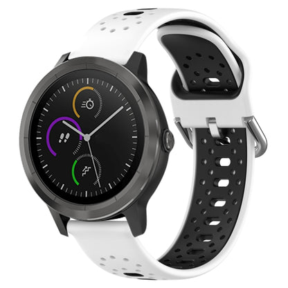 สายนาฬิกาซิลิโคนสองสีระบายอากาศ 20 มม, For GarminMove Trend, For Garmin Vivomove Sport, For Garmin Vivoactive3