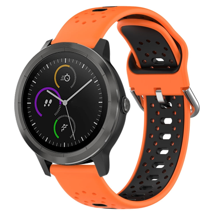 สายนาฬิกาซิลิโคนสองสีระบายอากาศ 20 มม, For GarminMove Trend, For Garmin Vivomove Sport, For Garmin Vivoactive3