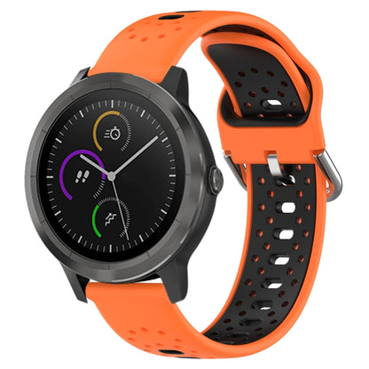 สายนาฬิกาซิลิโคนสองสีระบายอากาศ 20 มม, For GarminMove Trend, For Garmin Vivomove Sport, For Garmin Vivoactive3