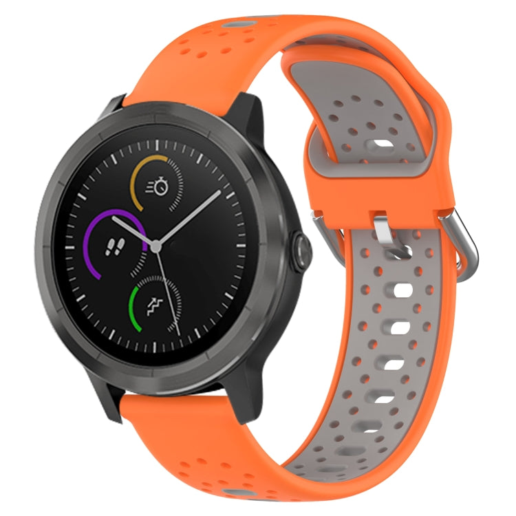 สายนาฬิกาซิลิโคนสองสีระบายอากาศ 20 มม, For GarminMove Trend, For Garmin Vivomove Sport, For Garmin Vivoactive3