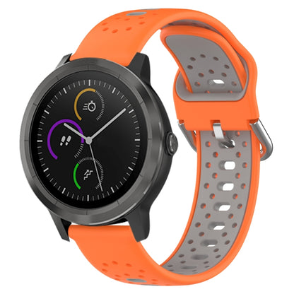 สายนาฬิกาซิลิโคนสองสีระบายอากาศ 20 มม, For GarminMove Trend, For Garmin Vivomove Sport, For Garmin Vivoactive3