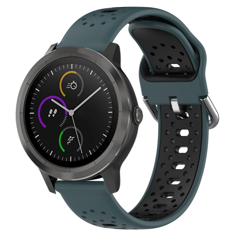 สายนาฬิกาซิลิโคนสองสีระบายอากาศ 20 มม, For GarminMove Trend, For Garmin Vivomove Sport, For Garmin Vivoactive3