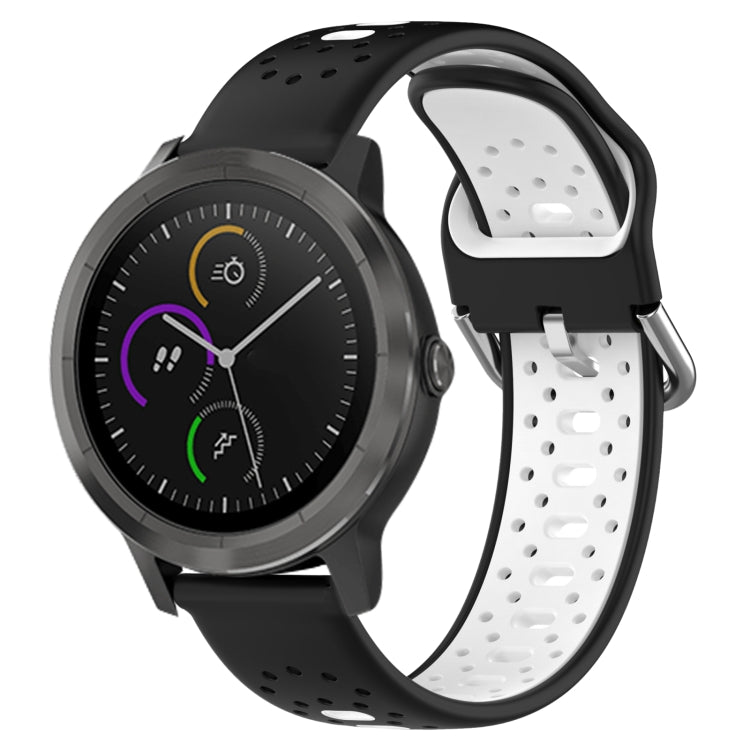 สายนาฬิกาซิลิโคนสองสีระบายอากาศ 20 มม, For GarminMove Trend, For Garmin Vivomove Sport, For Garmin Vivoactive3
