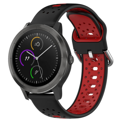 สายนาฬิกาซิลิโคนสองสีระบายอากาศ 20 มม, For GarminMove Trend, For Garmin Vivomove Sport, For Garmin Vivoactive3